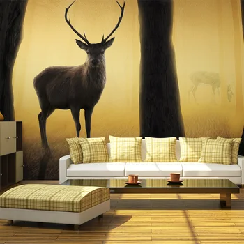 

Wall mural-Deer in his natural habitat - 450x270 cm