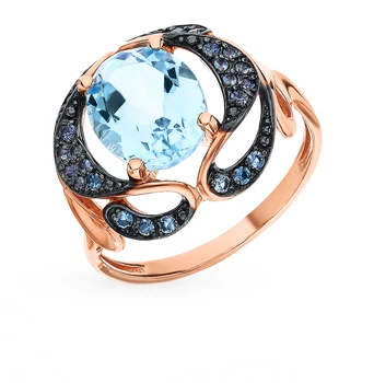 

Gold ring with Topaz sunlight sample 585
