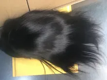 Pelucas de cabello humano liso con flequillo, hechas a máquina, pelo humano peruano Natural 130% Remy