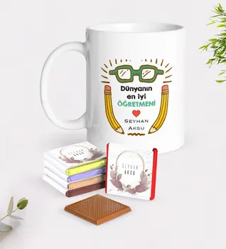

Personalized World Best Teacher White Mug and Chocolate Gift Seti-22