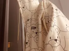 Sudadera con capucha para mujer, de dibujos animados, de oso, primavera y verano, con cremallera, moda coreana, 12345-Lillte