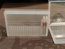 Caja de almacenamiento de plástico con 20 ranuras para broca de uñas, contenedor de cortadores para manicura, accesorios para uñas, herramienta artística