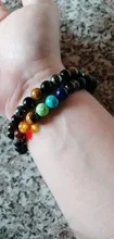 1 PC 7 Chakra pulsera de piedras de cristal de cuentas sanadoras equilibrio Reiki Buddha Mala ansiedad pulsera de curación de las mujeres de los hombres de regalo de la joyería