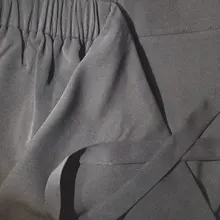 Wide Leg-Trousers Fit-Pants Pleated Spring Autumn Split Black High-Elastic Women Fashion