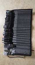 24 unids/set de pincel de Nylon con mango de madera para acuarela, espátula para fregado 090F
