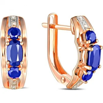 

Lucas gold earrings with sapphires and diamonds in red gold