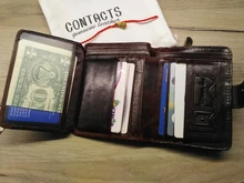 Vintage Wallet Card-Holders CONTACT'S Coin-Pocket Man Purse RFID Genuine-Leather Zipper