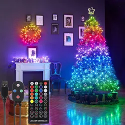 Smart LED String Lights Bluetooth APP Intelligent Control Christmas Light Fairy Garland Sync 20M Home Decoration Holiday Lightig