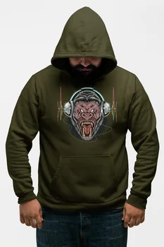 

Angemiel Wear Who Listens to Music Gorilla Green Men 'S Hooded Sweatshirt