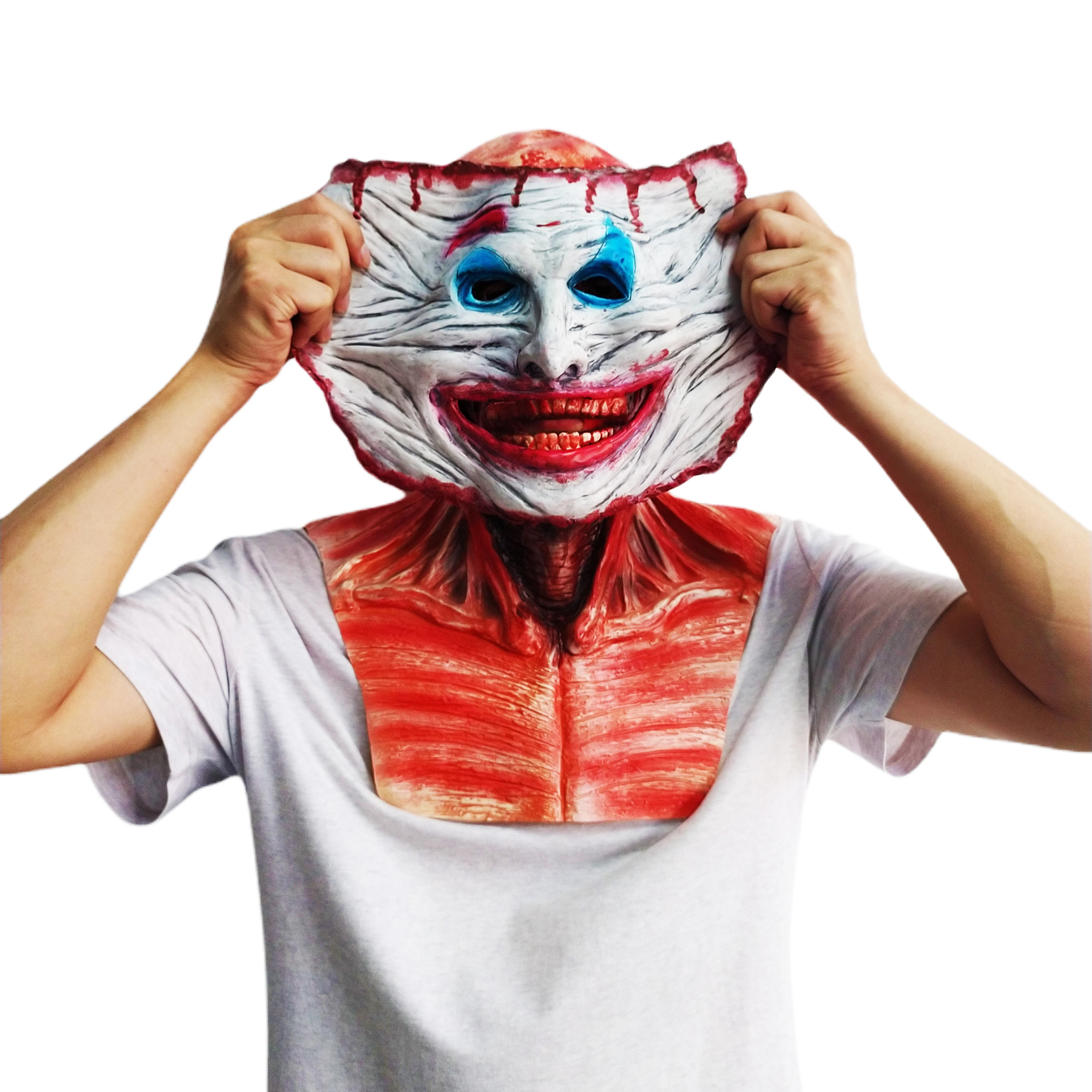 Human etnisk sød Halloween Double Masks Double Tear Bloody Horror Mask Scary Skull Latex Mask  Cosplay Costume Props - Masks & Eyewear - AliExpress