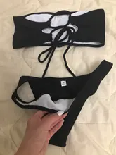Conjunto de bikini con hombros descubiertos para mujer, bikini brasileño unicolor, bañador sexy para mujer, traje de baño para mujer 2019