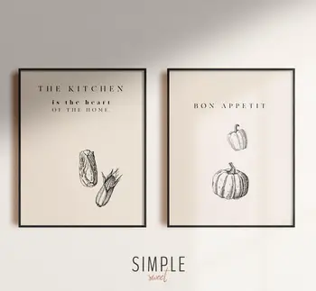 

Bon Appetit Theme Canvas Table (2x) SimpleSweet ®