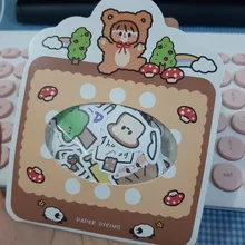 Yoofun-pegatinas adhesivas de dibujos animados para decoración de diarios, 100 Uds.