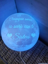 USB Rechargeable Moon-Lamp Night-Light Lunar Custom Tap/remote-Switch 3d-Printing Photo/text