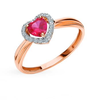 

Gold ring with rubies and diamonds sunlight sample 585