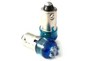 

Pair 2 Led bulbs BA9S T4W straight feet with 4 Led F3 Blue color Blue 12V 0,2W