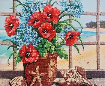 

Bg-222 set for embroidery MP studio 'Poppies and shells '28x35 cm