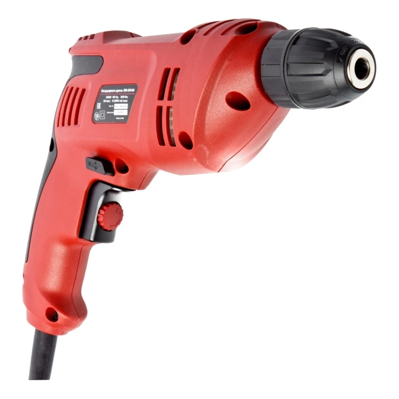 Дрель электрическая RedVerg RD-D540 (Мощность 540 Вт, число оборотов 2900 об/мин, макс.диаметр сверления 20 мм, реверс, коробка - картон)