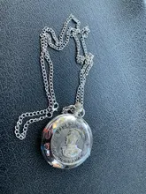 Reloj de bolsillo de cuarzo para hombres y mujeres, cadena colgante de plata, relojes para regalo, Retrato del líder de Rusia