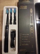 Cepillo de dientes eléctrico Seago Sonic SG-551 con reemplazo de cabezales de cepillo 4 modos de limpieza una operación clave sónico vibración cepillo resistente al agua