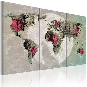 

Table-World Map: Full Moon-triptych-60x40
