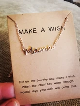 Día de la madre, carta de mamá colgante collar para mujer 3 colores mamá placa Cadena de clavícula collar joyería de personalidad regalo