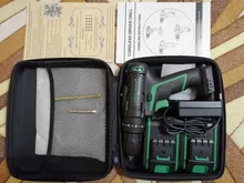 Taladro de impacto inalámbrico de 21V, destornillador eléctrico de mano, batería de litio de 1500 MAh, herramientas eléctricas de bricolaje para el hogar