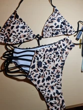 Bikini con estampado de marca para mujer, traje de baño de dos piezas con diseño de marca, a la moda, 2021