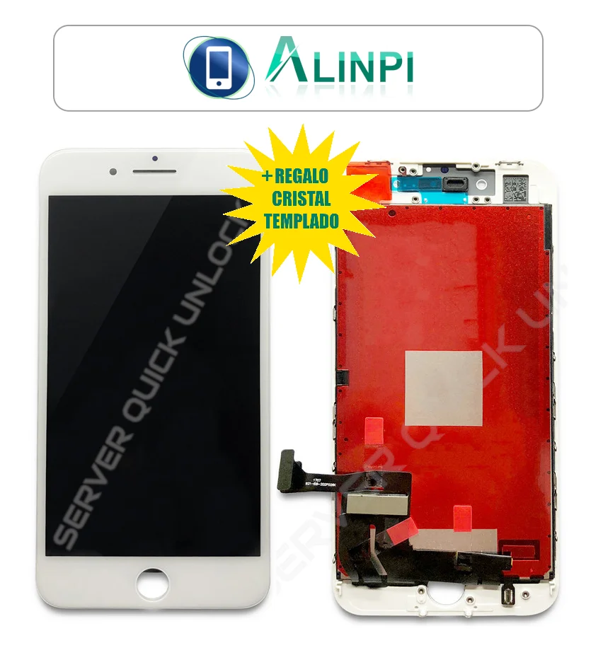Full screen for iPhone 8 white touch digitizer + LCD + white frame + tempered glass AAA quality + shipping 24h