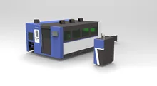 

China Hot Sale AccTek Protection Shell Added Fiber Laser Cutting Machine with Rotary Device and Double Auto exchange Table