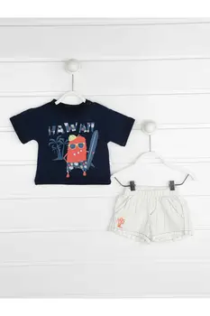 

Navy blue Summer Male Baby 2 li Suit