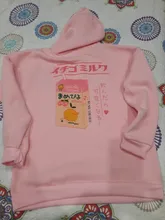 Sweatshirts Hooded Long-Sleeve Printed Female Thick Cute Cartoon Back Velvet