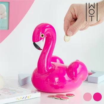 

Wagon Trend Flamingo Ceramic Piggy Bank