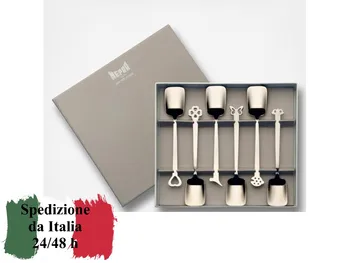 

Mepra set 6 palette in acciaio inox per eventi con motivi ispirati alla natura