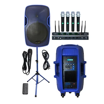 

STARAUDIO 15" 3500W Powered Active PA Speaker System DJ Speaker Stand Wired Mic 4CH UHF Handheld Wireless Microphone SSBM-15