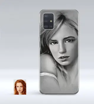 

Personalized Women 'S Charcoal Artistic Portrait Design Samsung Galaxy A51 Thin Transparent Silicone Phone Kapağı-3