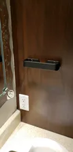 Accessories Towel-Holder Wall-Mounted Washroom Black Aluminum Square Space Single