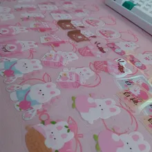 Lote de 40 pegatinas decorativas de oso conejo y Planeta, etiqueta de palo de Scrapbooking, diario, papelería, álbum, fiesta Kawaii, pegatina de perro