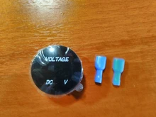 Voltímetro Digital para motocicleta, voltímetro Digital con pantalla LED, resistente al agua, Mini DC5V-48V redondo