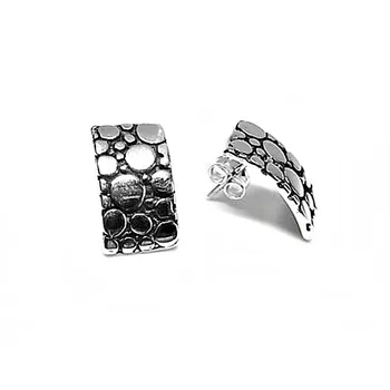 

925 sterling silver earrings m rectangular circles Rusty [AB2596]