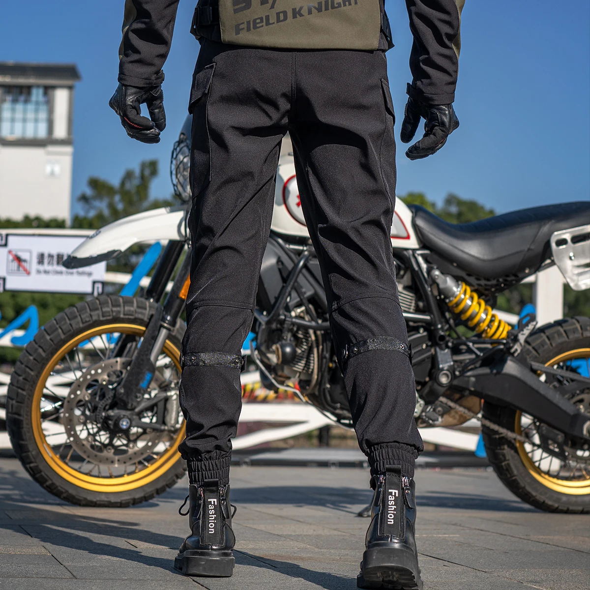 SFK Motorcycle Pants Summer Breathable CE Protection Armor Spandex Polyester Men Motorcycle Gear Accessory