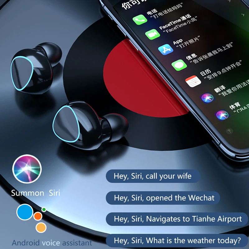 TWS Bluetooth Wireless Headphone HD LED display Waterproof Earbuds Headsets with Dual Microphone bass Stereo gaming Earphones