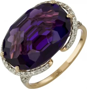 

Aloris ring with amethyst and cubic zirconia in red gold