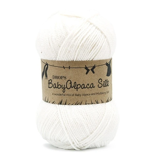 1101 Белый Пряжа DROPS «Baby Alpaca Silk» - Цвет: 1101 Белый