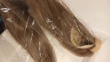 Coleta larga y recta para envolver alrededor de coleta, extensiones de cabello, peluca Natural, sombreros, cabello sintético, marrón, gris, 613