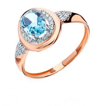 

Gold ring with Topaz and cubic zirconia sunlight sample 585