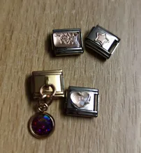 Hapiship-abalorio italiano de margaritas, rosa, estrella, mariposa, flor, pulsera de 9mm, fabricación de joyas de acero inoxidable, DJ274, 2020