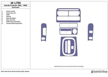 

Interior lining for Honda Prelude 1992-1996. Set L734.