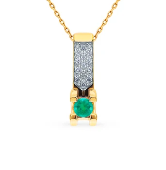 

Gold pendant with emerald and diamonds sunlight sample 585