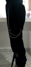 Las mujeres pantalones de carga 2021 pantalones Harem moda Punk bolsillos pantalón Jogger con cadena Harajuku elásticos alta cintura moda de calle